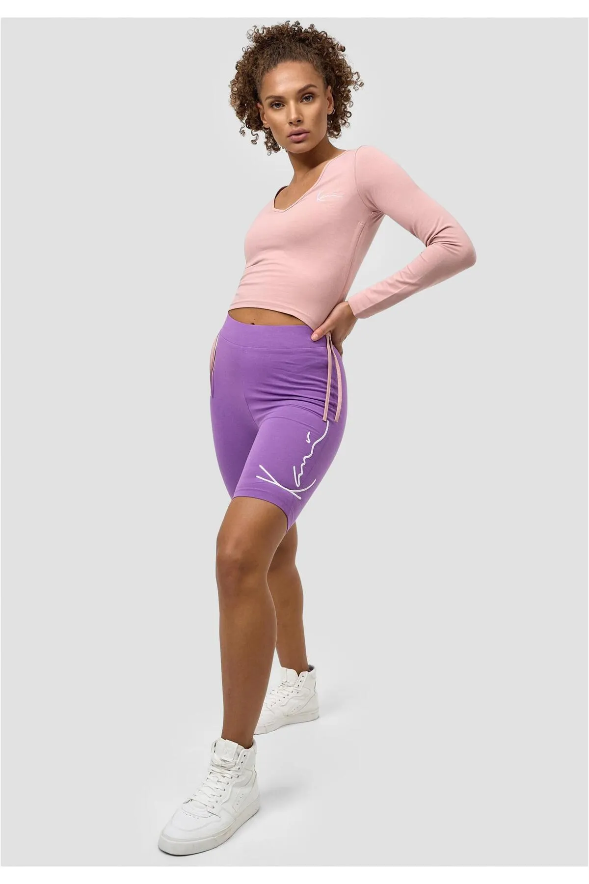 KARL KANI  Kurze Sporthose - Lila - Mittlerer Bund