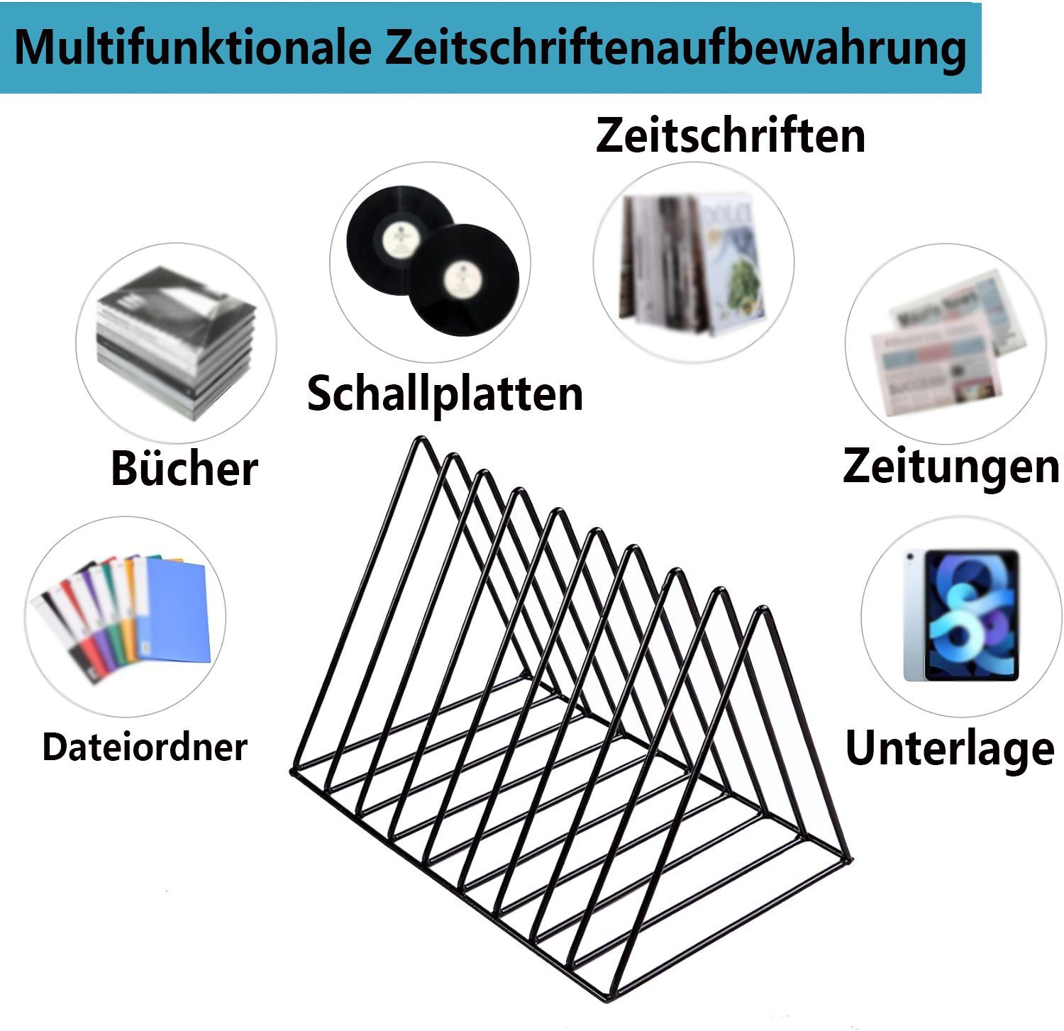Fokelyi CD-Regal CD-Regal,vertikaler Schallplattenständer für Aufbewahrung,2 Stücke
