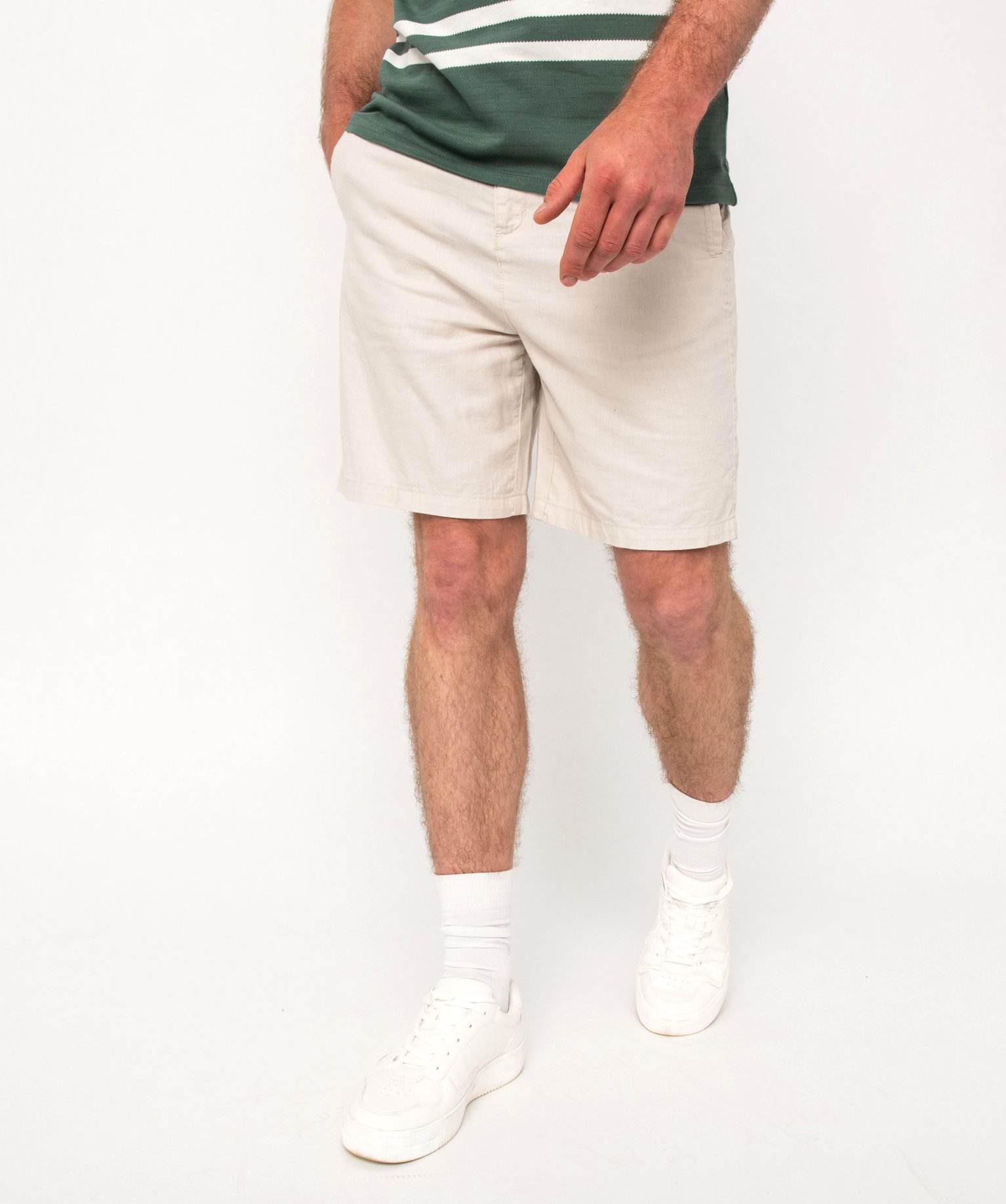 Bermuda homme en coton coupe droite blanc | GEMO