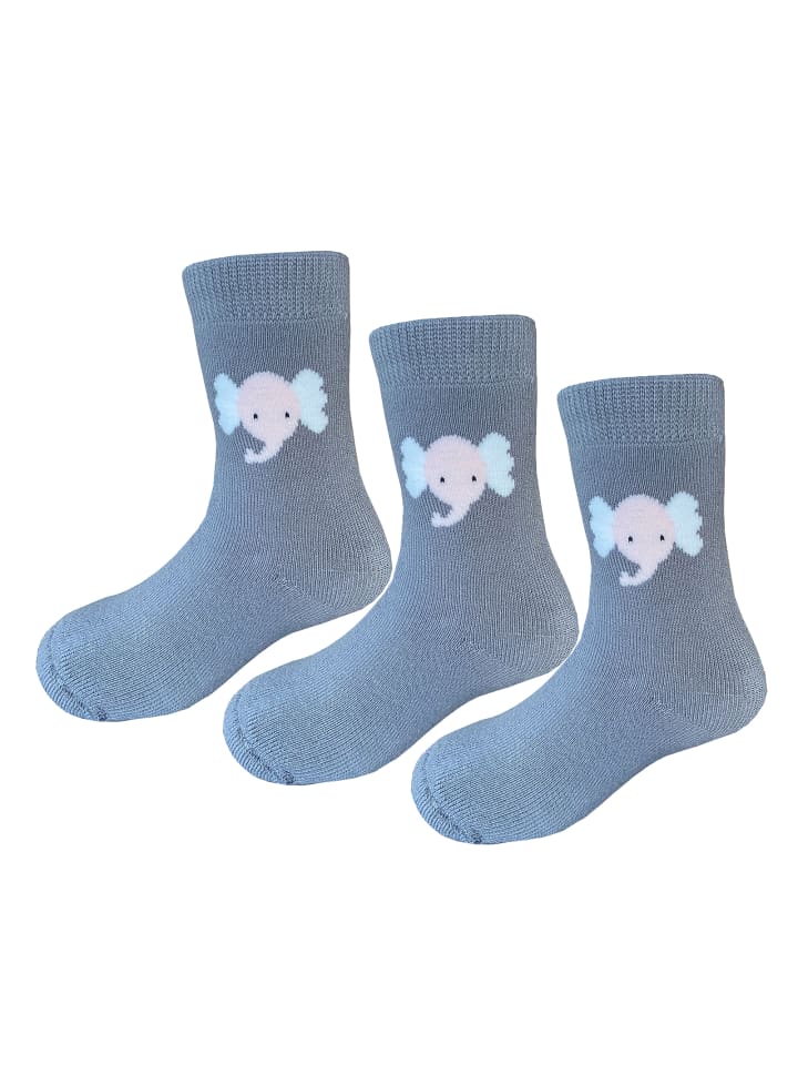 Yalion 3er-Set: Weiche Socken Vollplüsch Elefant in Grau  günstig kaufen