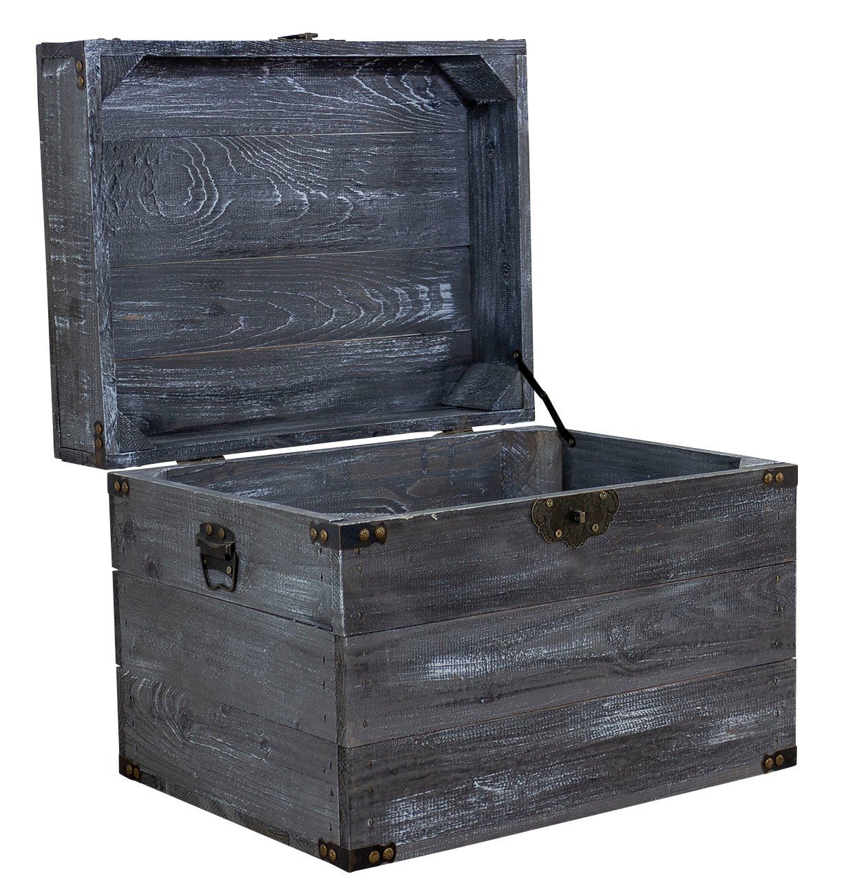 Kistenkolli Altes Land Allzweckkiste Holztruhe Elsa schwarz shabby Schatztruhe Holzkiste mit Deckel Aufbewa