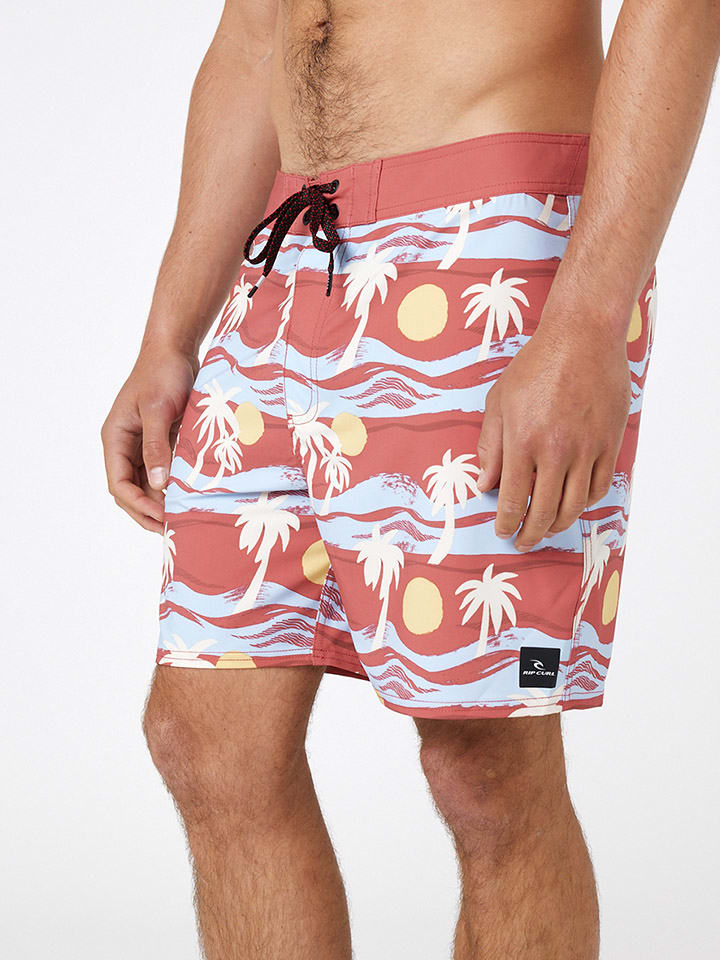 Rip Curl Badeshorts in Rot/ Hellblau günstig kaufen
