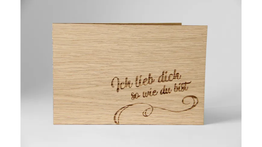 Original Holzgrußkarte - Ich lieb dich