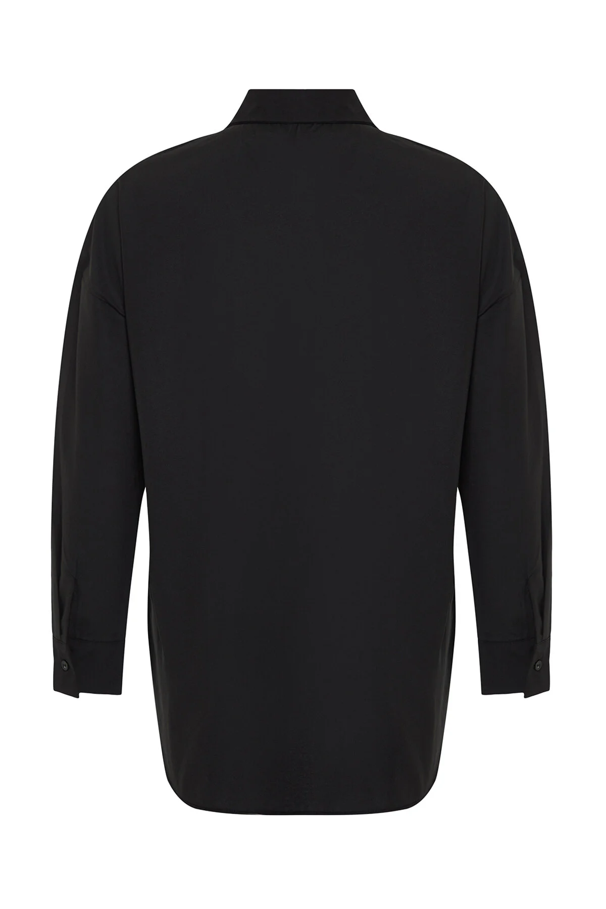 Trendyol Modest  Schwarzes Hemd aus gewebter Baumwolle mit Knöpfen und Details TCTSS24TG00054