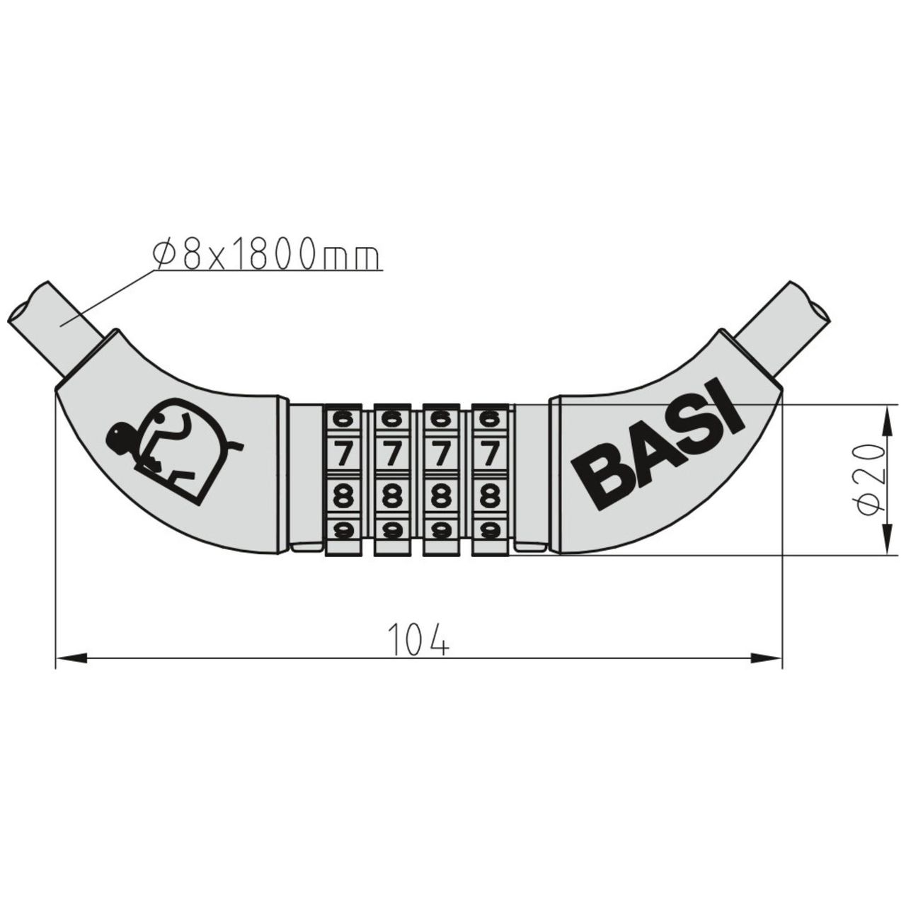 Basi Zweirad-Spiralschloss ZR 303