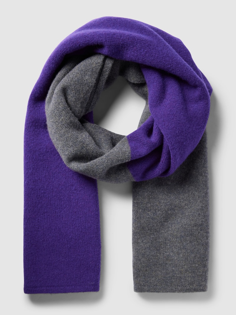 Schal aus Wolle in Two-Tone-Machart in anthrazit meliert