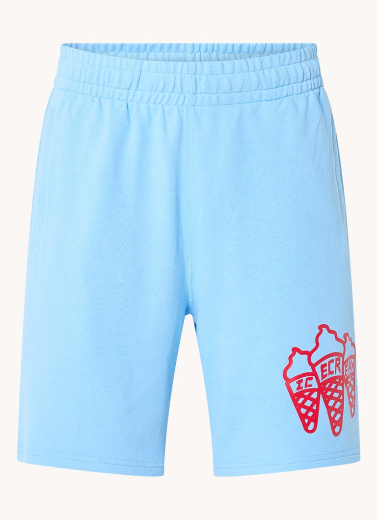 Pantaloni scurți de trening cu croială dreaptă și imprimeu cu trei cornete de înghețată.