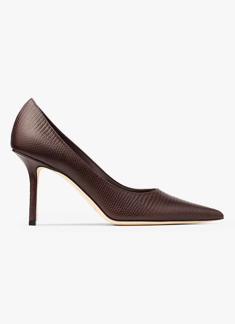 Jimmy Choo Love 85 -nahkakorkokengät käärmeennahkakuvioinnilla