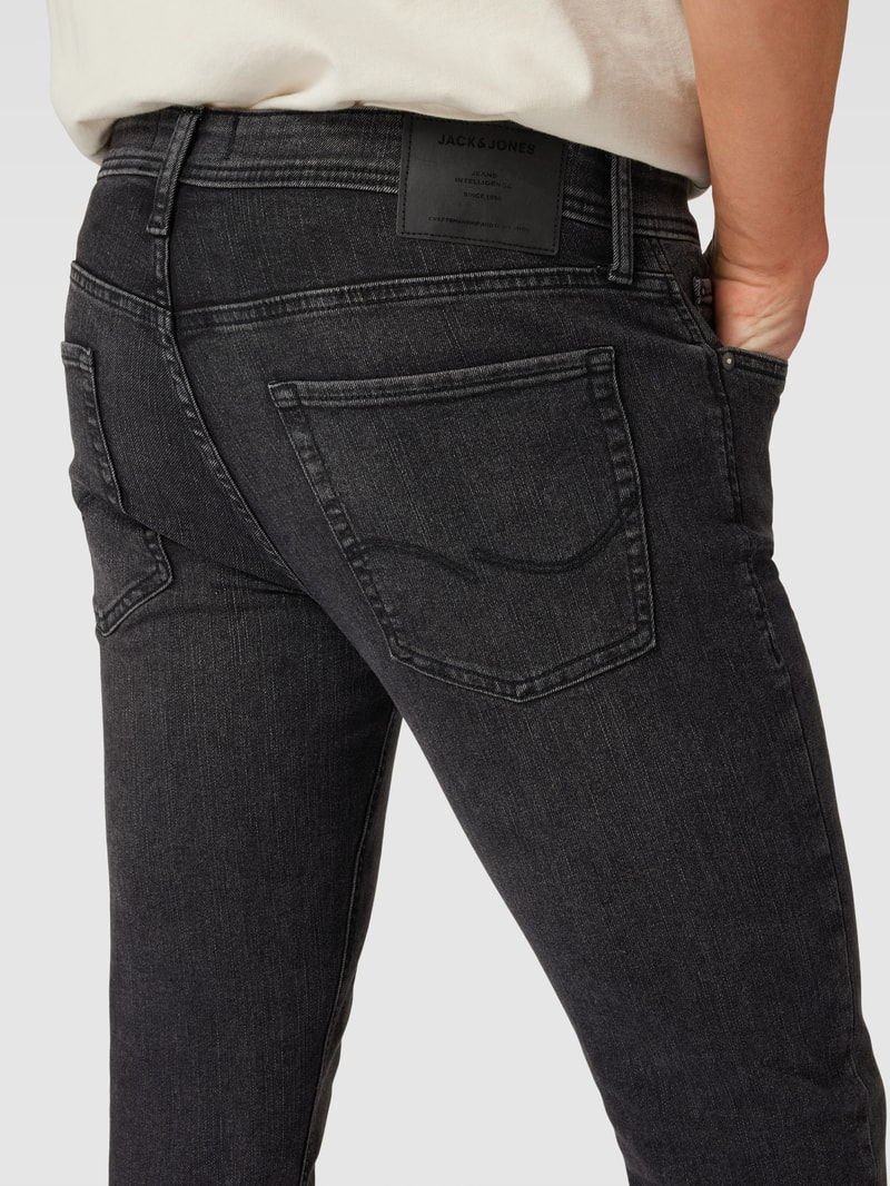 Slim Fit Jeans im 5-Pocket-Design Modell 'GLENN' in schwarz