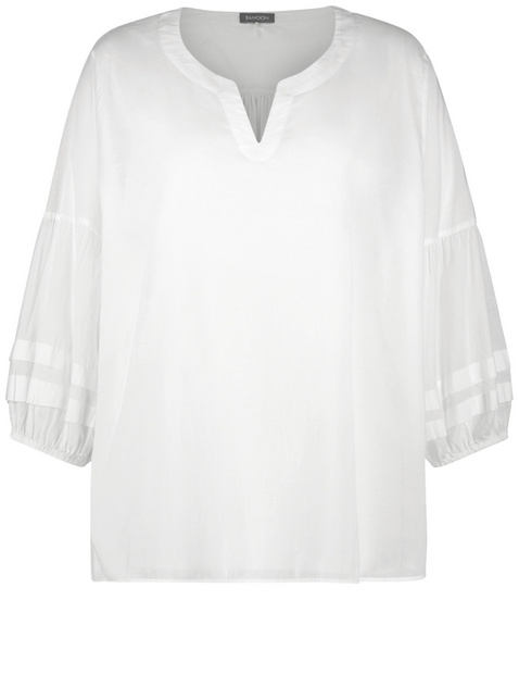Leichte Baumwollbluse mit Ballonärmeln
