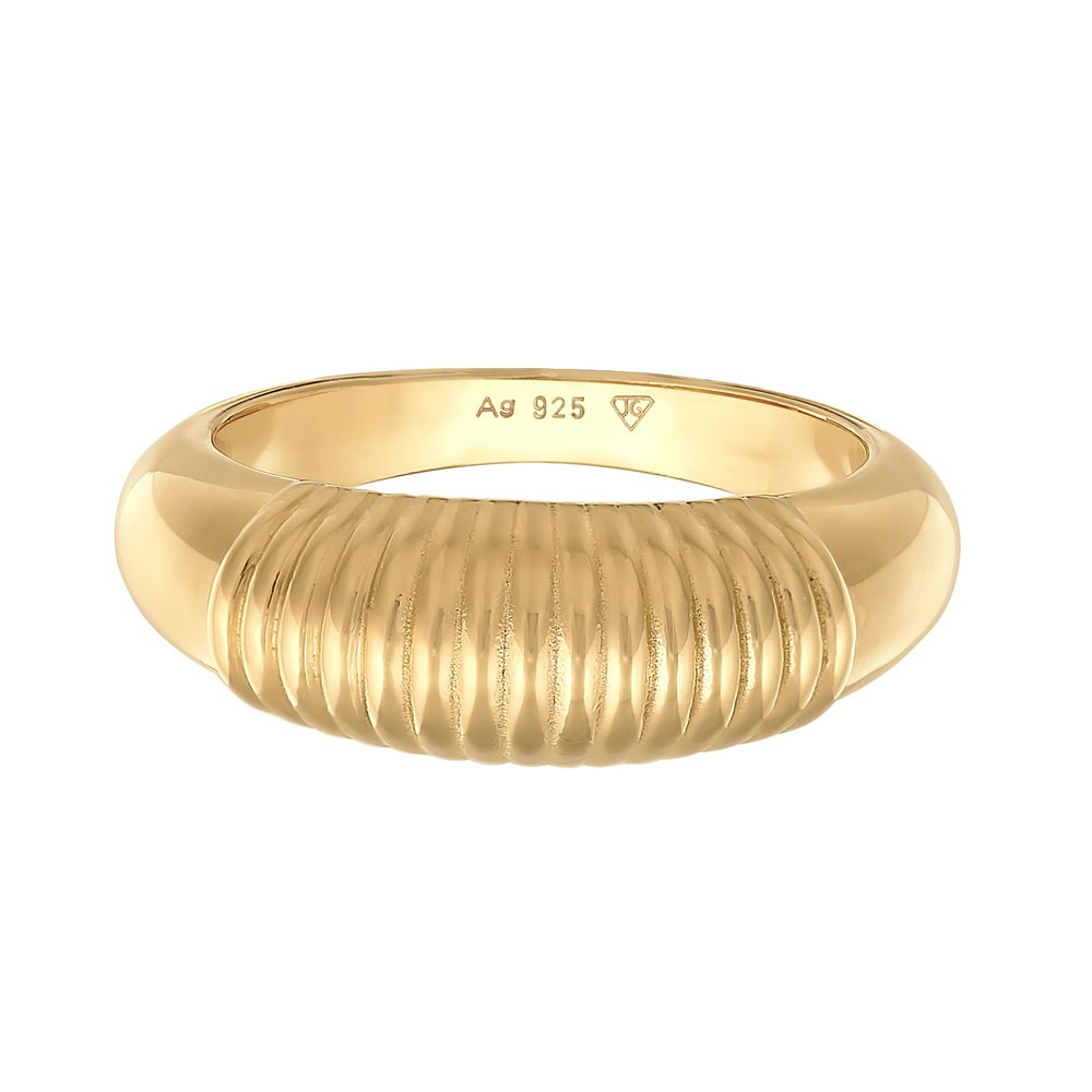 Elli PREMIUM Elli PREMIUM Bague Femmes Côtelé Design Chunky en Argent Sterling 925 Rhodié Bague