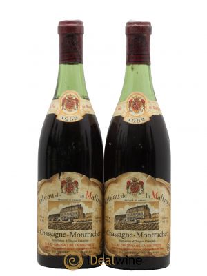 Chassagne-Montrachet Château de la Maltroye 1982 - Lot de 2 Bouteilles
