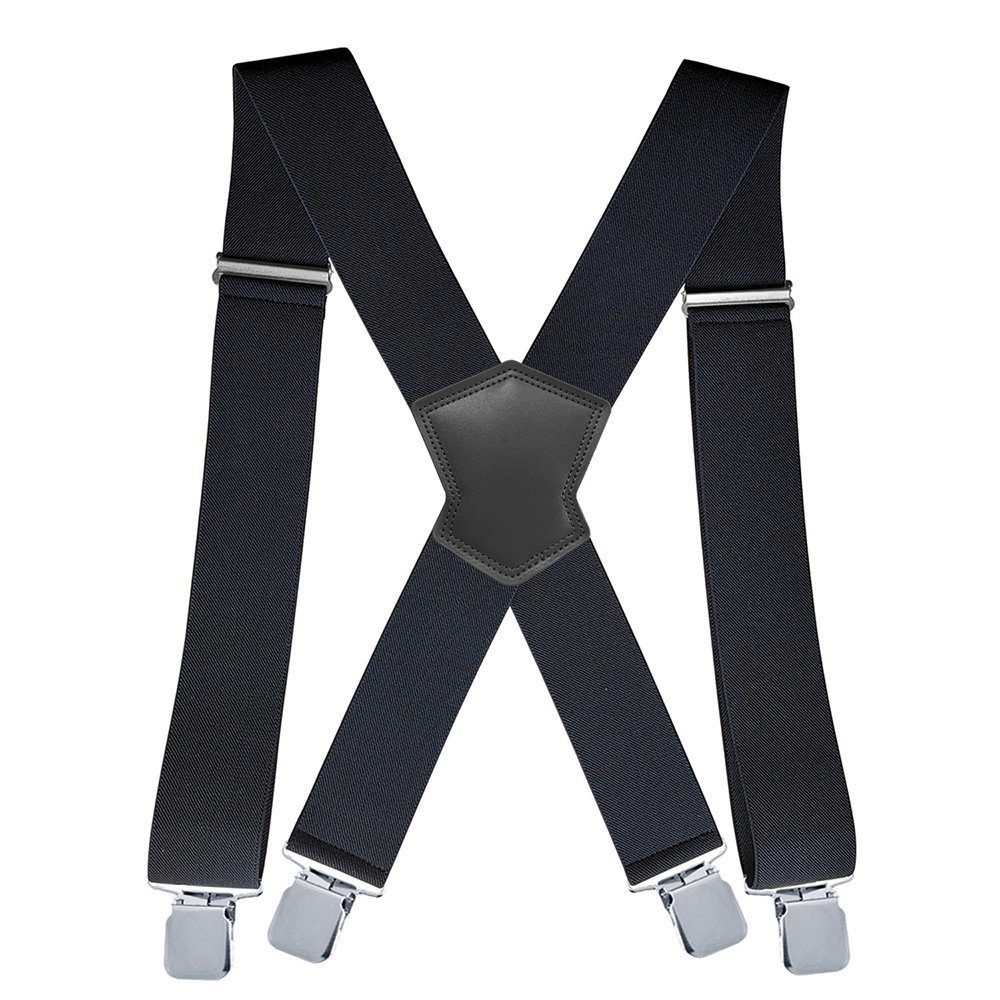 Geistesblitz Hosenträger fuir Herrenmit (4 starken Clips 4cm breit, XForm elastisch einstellbar Lange) fiirManner und Damen Overalls Jean