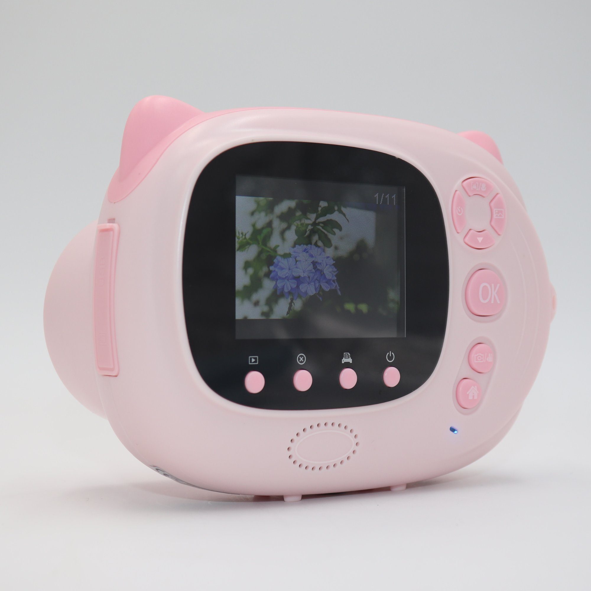 Fine Life Pro Kreative Kinderkamera Sofortbildkamera (24 MP, inkl. 12 farbigen Pinselstiften + 3 Rollen Druckpapier + Aufkleber, Videoaufnahmen mit Ton in Full HD, WIFI, automatische Blitzzuschaltung)