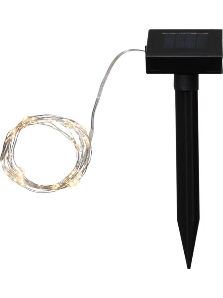 STAR Trading LED Solar Lichterkette Silberdraht 50 warmweiße LED L: 5m günstig kaufen onesize