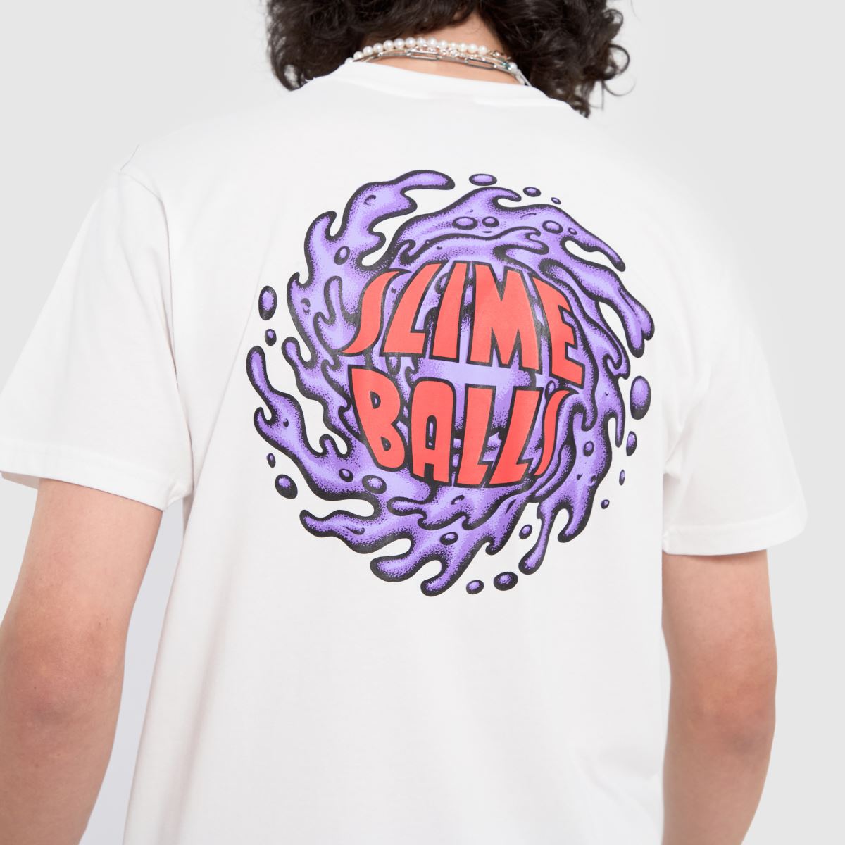 Santa Cruz – Vit t-shirt med SB-logotyp