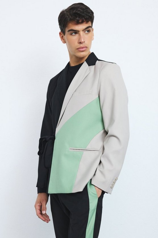 Slim-Fit Wickel-Anzugjacke