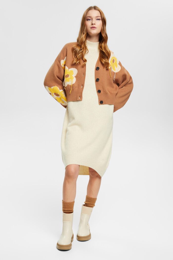 Strick-Cardigan im floralen Jacquard-Design