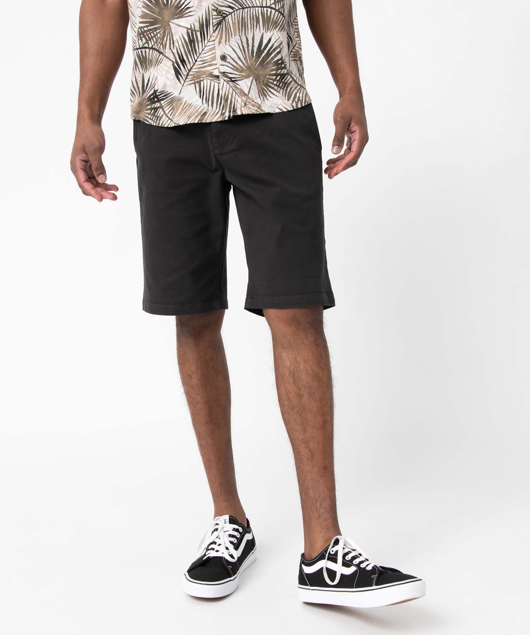Bermuda homme en toile extensible 5 poches coupe chino gris fonce | GEMO