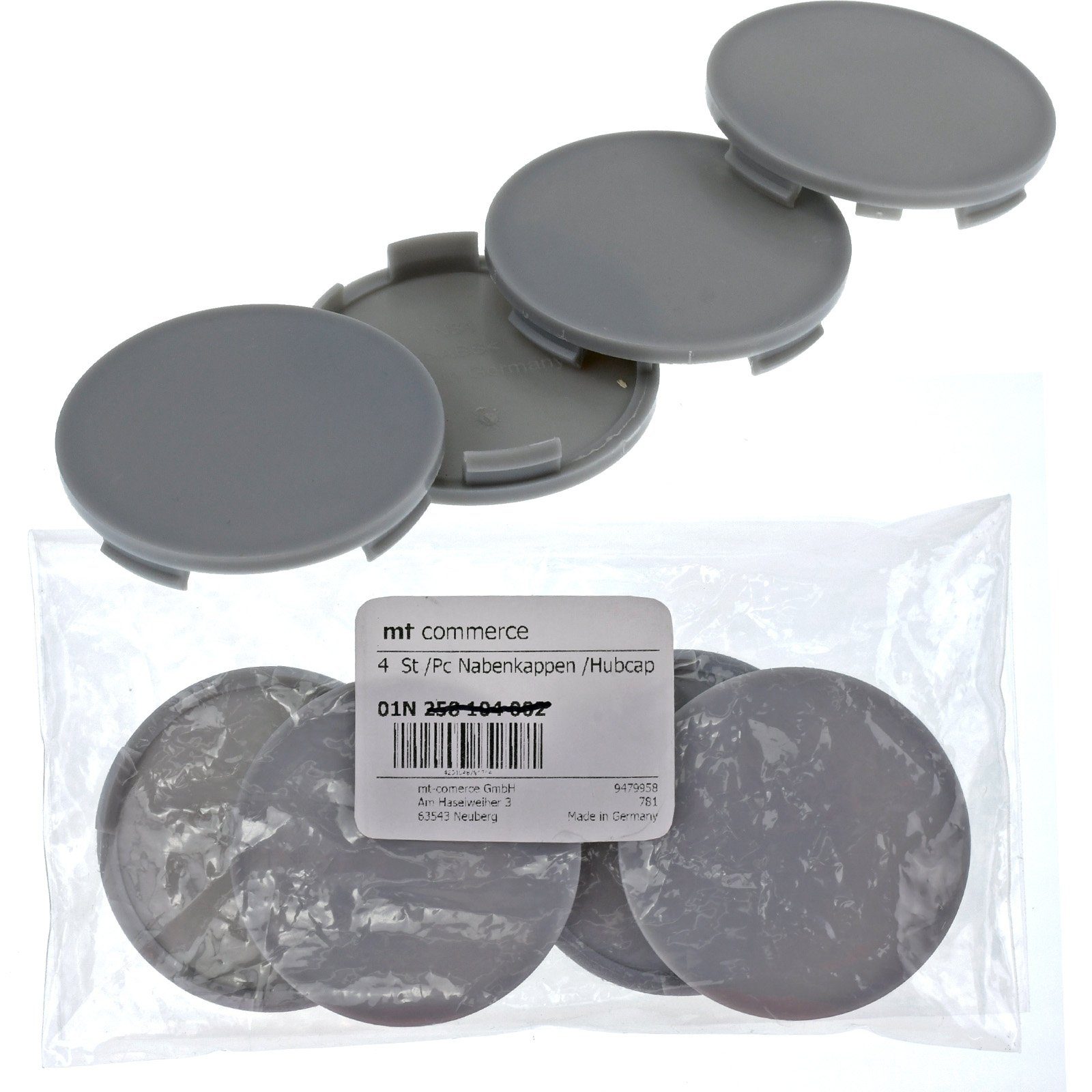 RKC Radkappe 4X 63,5mm Nabenkappen Kappen Grau Flach für Alutec Rial Anzio