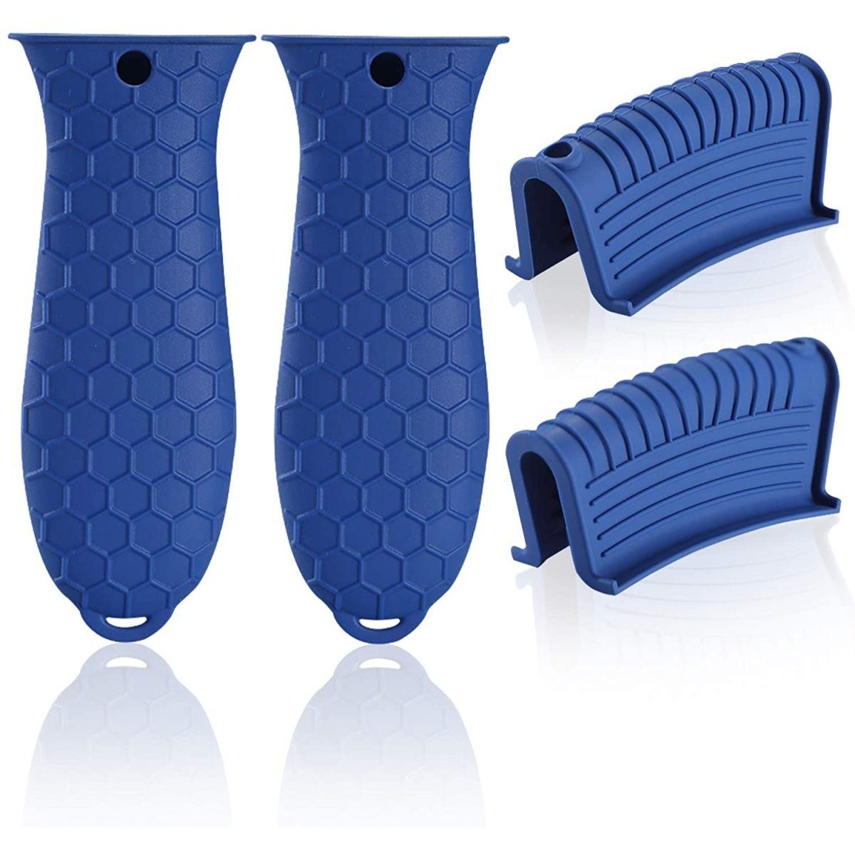 ZmdecQna Topfhandschuhe Silikon Helfen Griff Halter,Wärmeisolierter für Gusseiserne Woks