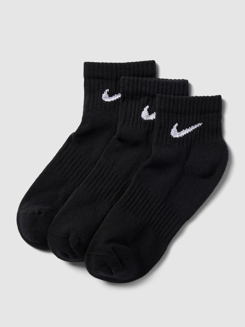 Socken mit Label-Print im 3er-Pack in schwarz