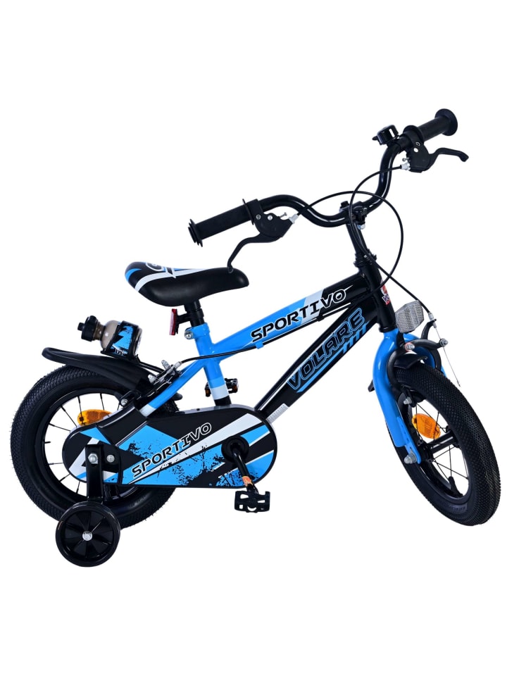 Volare Kinderfahrrad Sportivo für Jungen 12 Zoll Kinderrad Schwarz Blau 3 Jahre günstig kaufen onesize