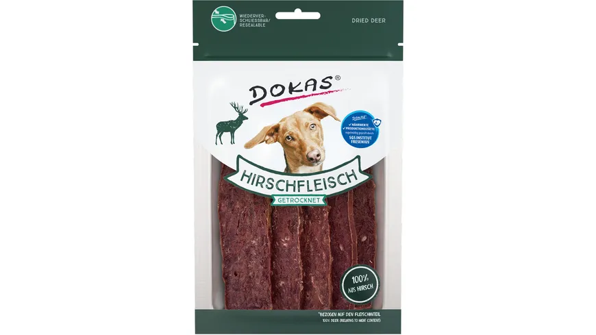 Dokas Hundesnack Hirschfleisch getrocknet 60 g