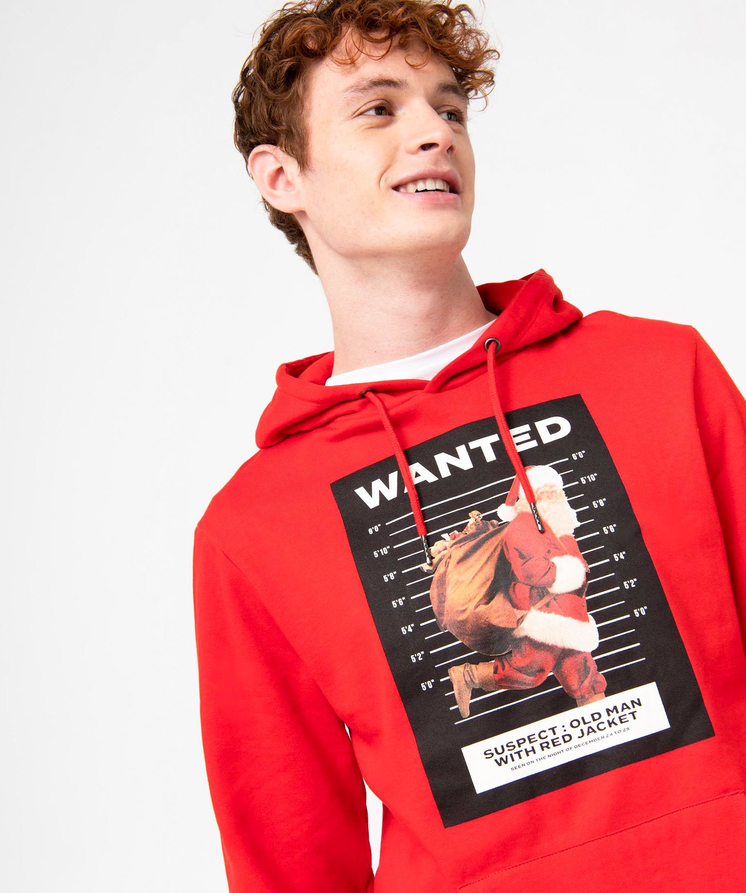 Sweat homme à capuche spécial Nol rouge | GEMO