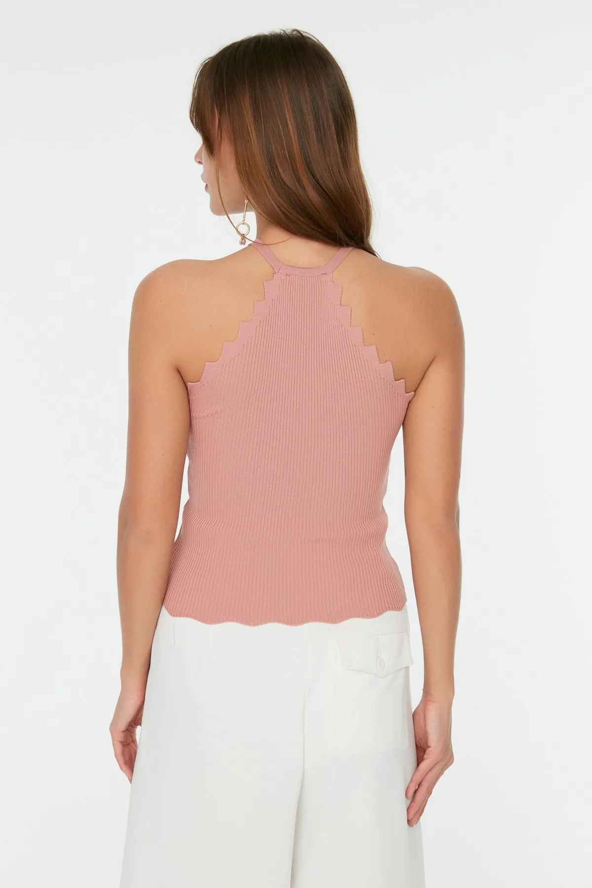 Trendyol Collection  Dusty Rose Neckholder-Strickbluse TWOSS22BZ0762