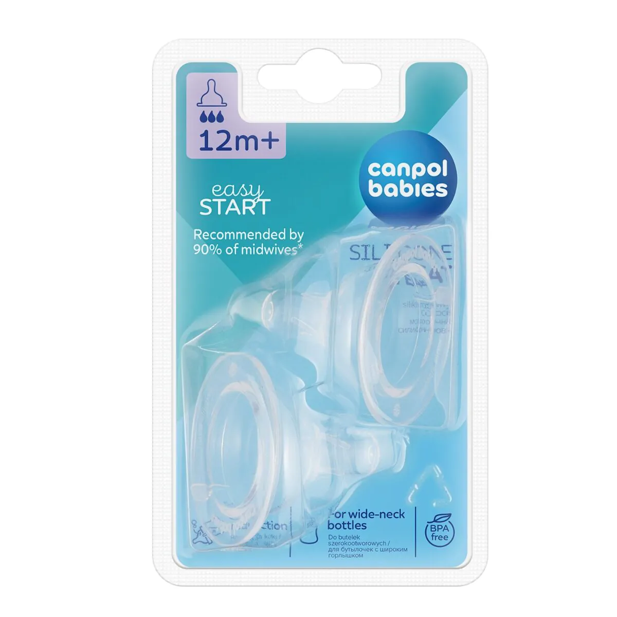 Canpol Babies силиконске Easystart цуцле за флашице са широким грлом