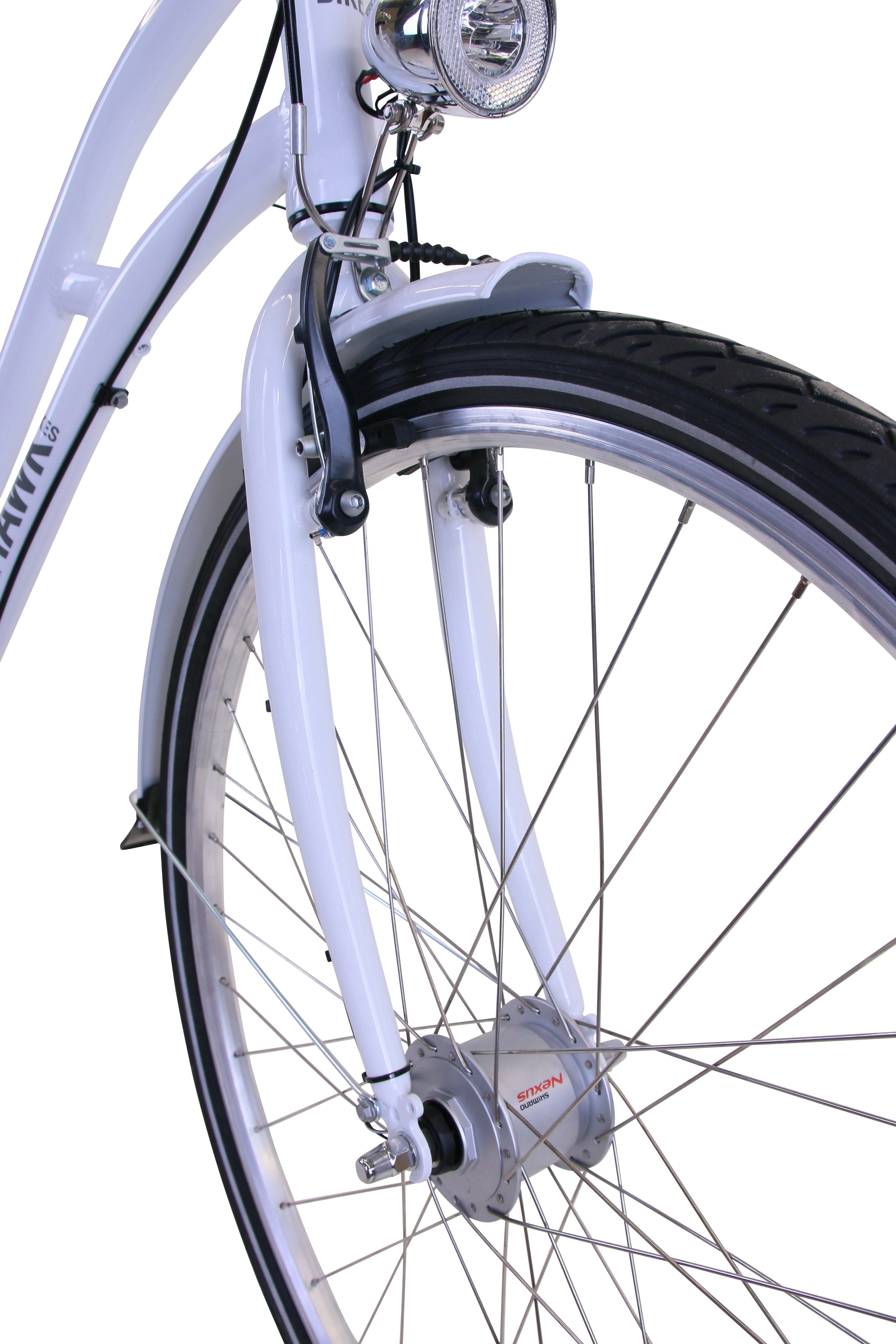 HAWK Bikes Cityrad HAWK City Classic Joy White, 3 Gang Shimano Nexus Schaltwerk