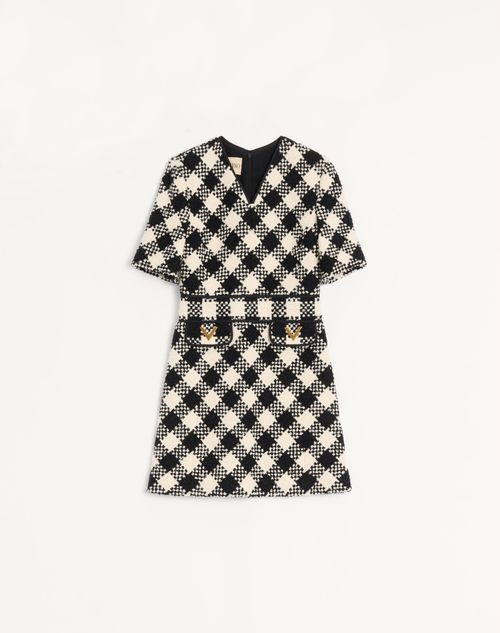 Vestido de tweed Damier