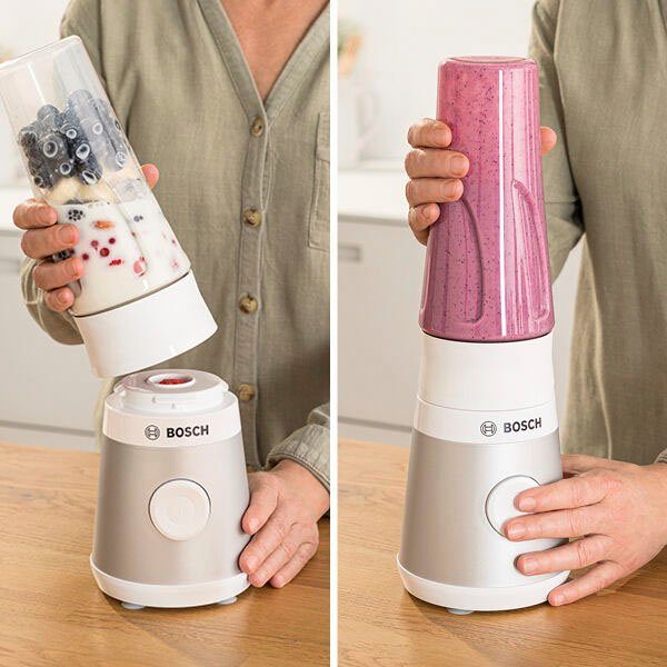 BOSCH Standmixer MMB2111T Mini, VitaPower Serie 2, 450 W, 40.000 rpm, TritanFlasche 0,6L, Trinkdeckel auslauf- und bruchsicher