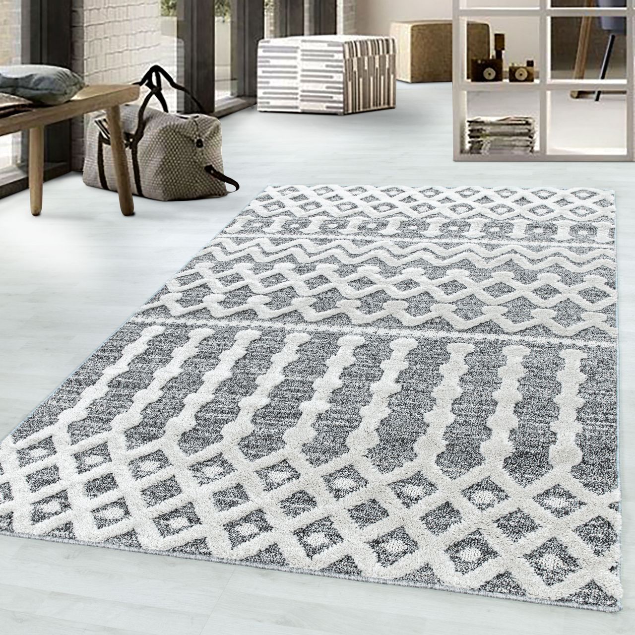 Ayyildiz Teppich, PISA 4710, GREY, 140 x 200 cm