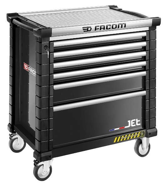 Bezpečnostní zámek pro vozík na nářadí Facom JET.6NM4AS, 6 zásuvek, M4, černá