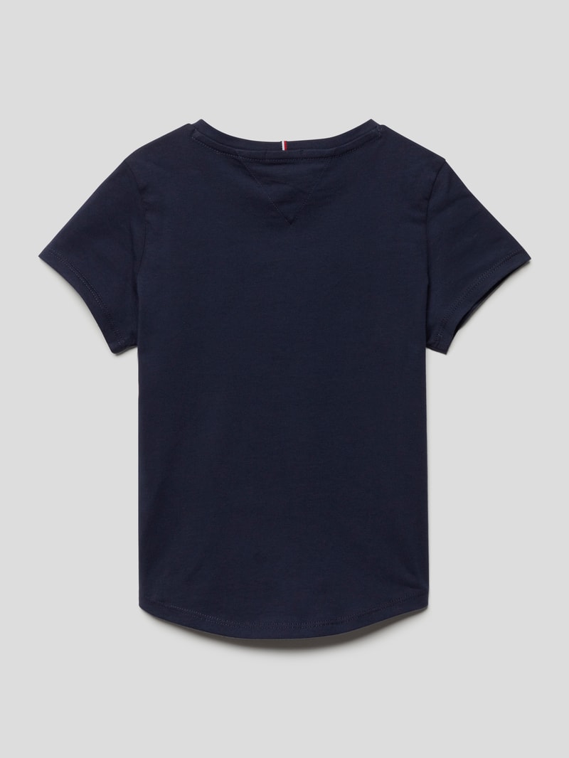 T-Shirt mit Label-Print in marineblau
