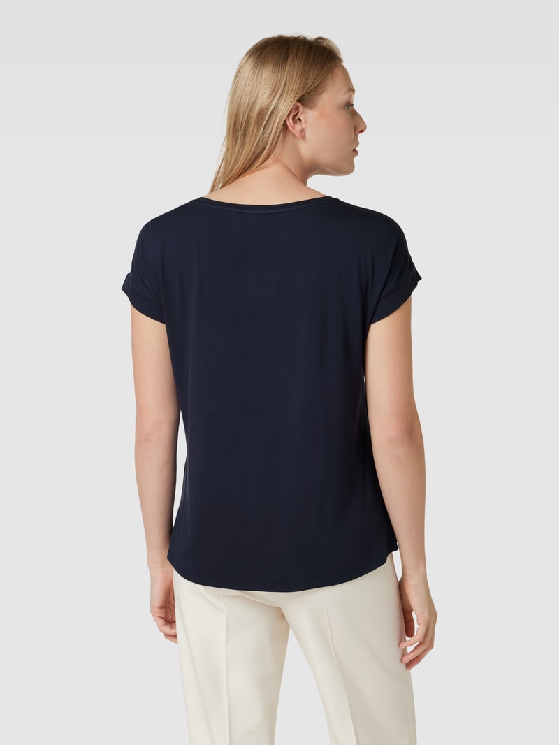 T-Shirt in Satin-Optik in dunkelblau