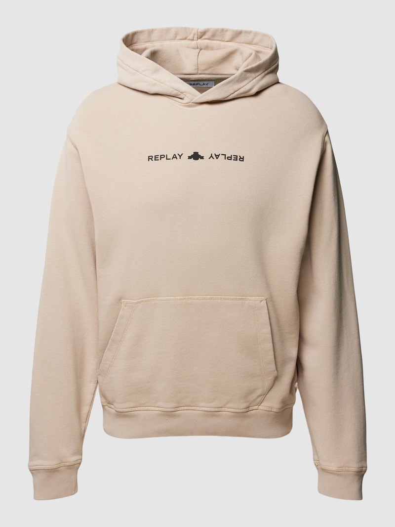 Hoodie mit Känguru-Tasche in beige