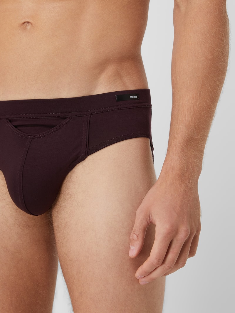 Slip mit Label-Detail in bordeaux rot