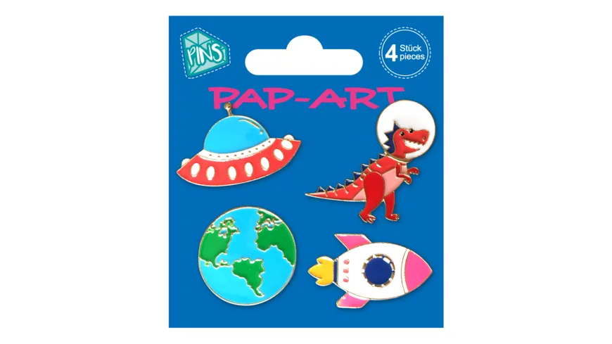 PAP-ART Pins Weltall 4Stück