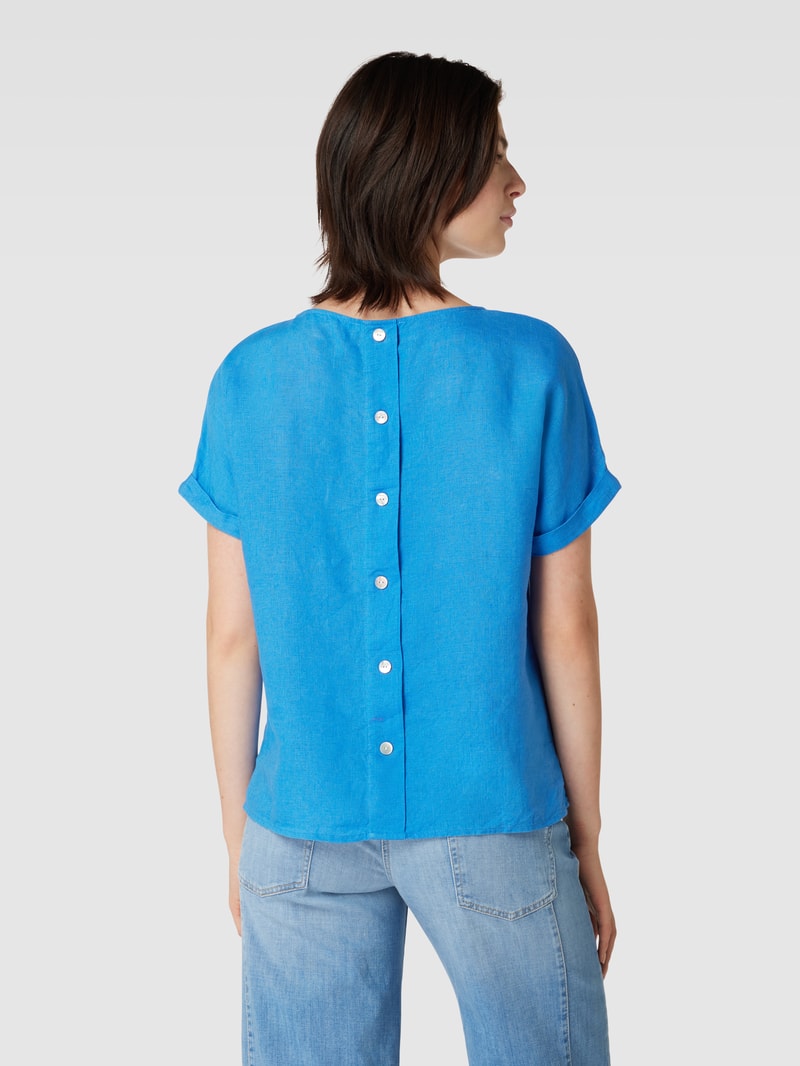 Leinenbluse mit U-Boot-Ausschnitt in jeans