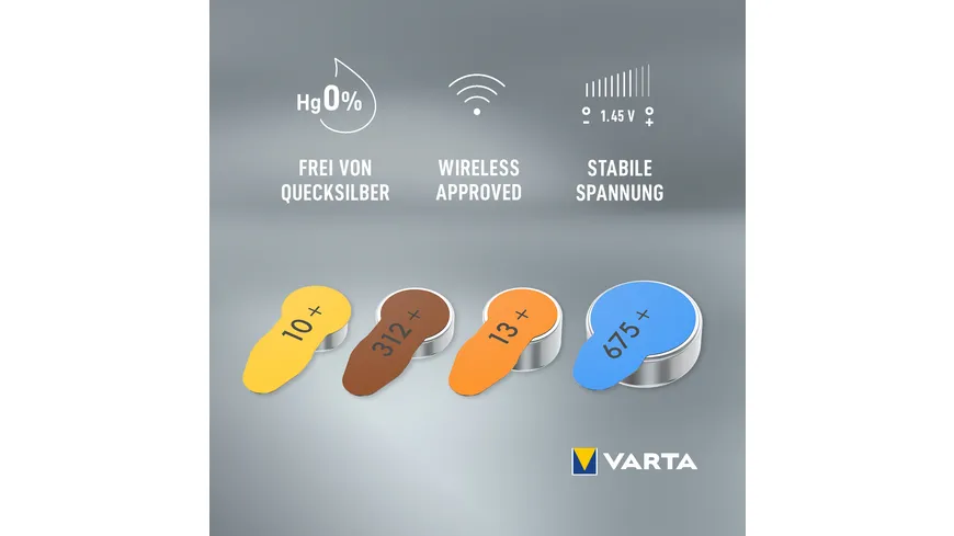 VARTA Hearing Aid  Batteries 10 Blister 6er