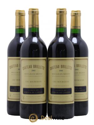 Château Brillette Cru Bourgeois  2002 - Lot de 4 Bouteilles