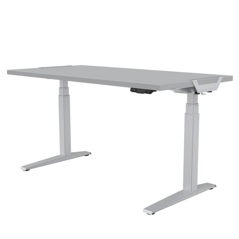 Fellowes Levado Elektrisch Höhenverstellbar Sitz-Stehschreibtisch Rechteckig Grau T-Fuß 1.829 (B) x 698 (T) x 1.257 (H) mm MFC (Melaminbeschichtete Spanplatte), PVC (Polyvinylchlorid), Stahl