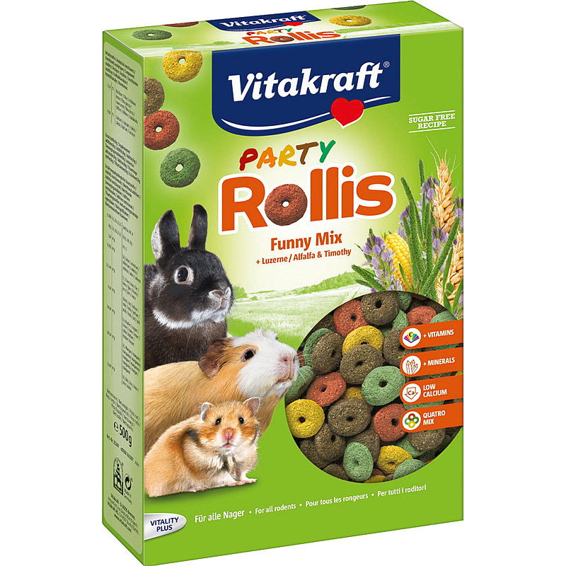 Vitakraft Smågnagerfòr 500 g Rolis party, Vitakraft