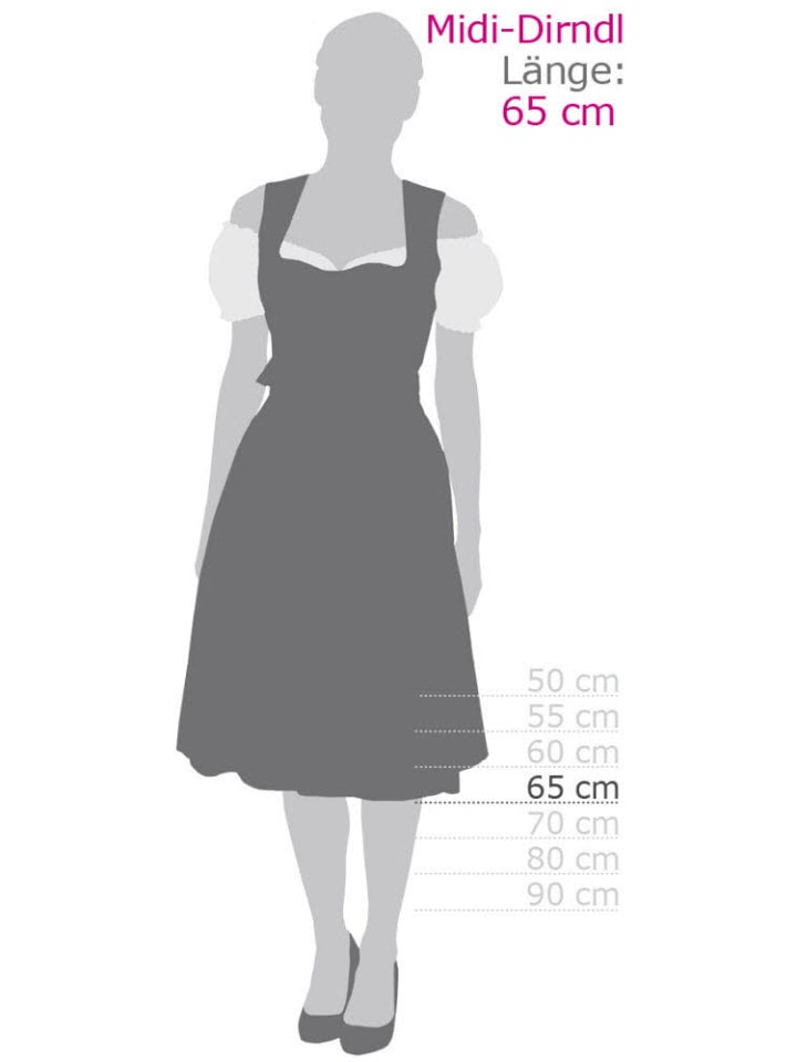 Nübler Midi Dirndl Edeltraut in Dunkelblau günstig kaufen
