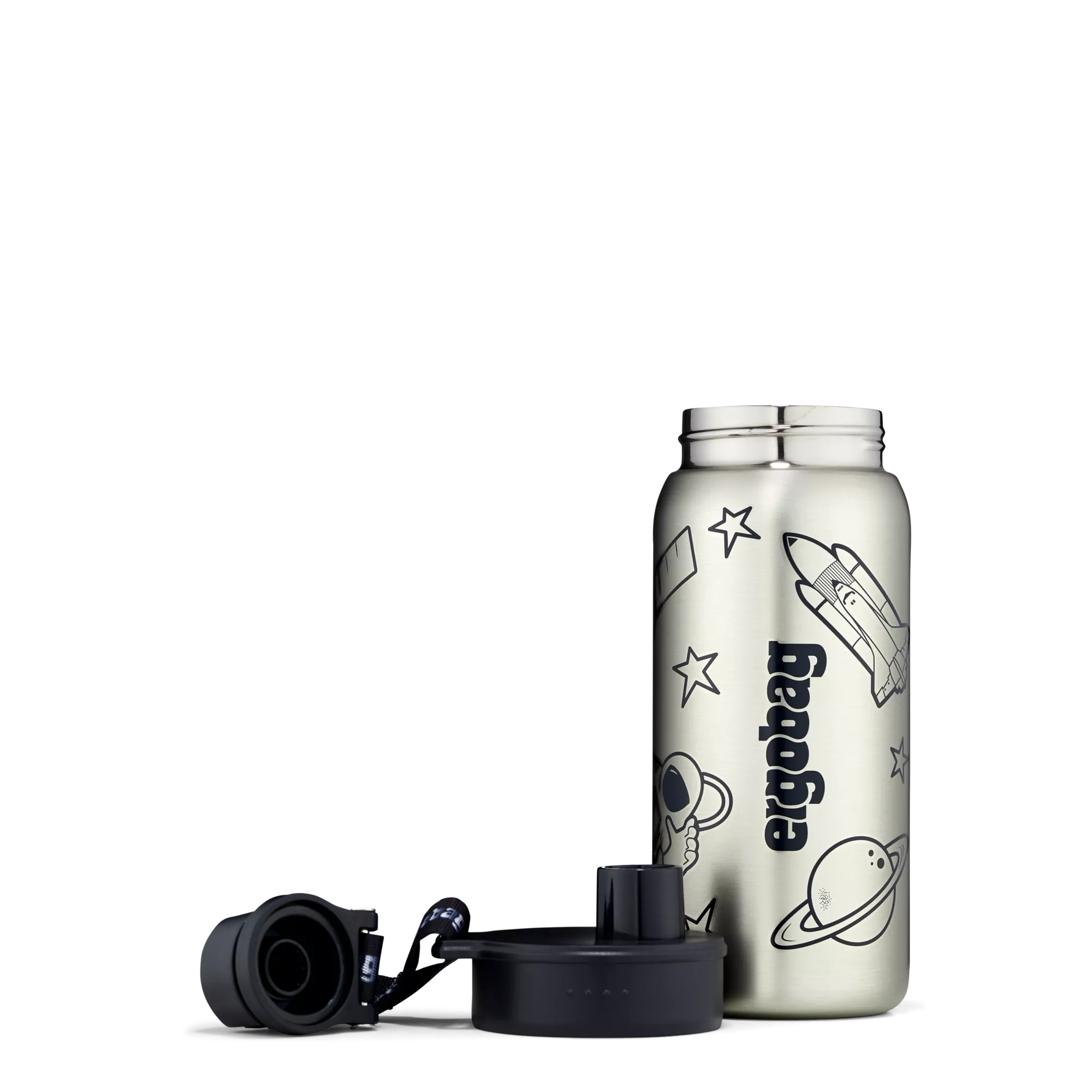 ergobag Edelstahl Trinkflasche Schwarz
