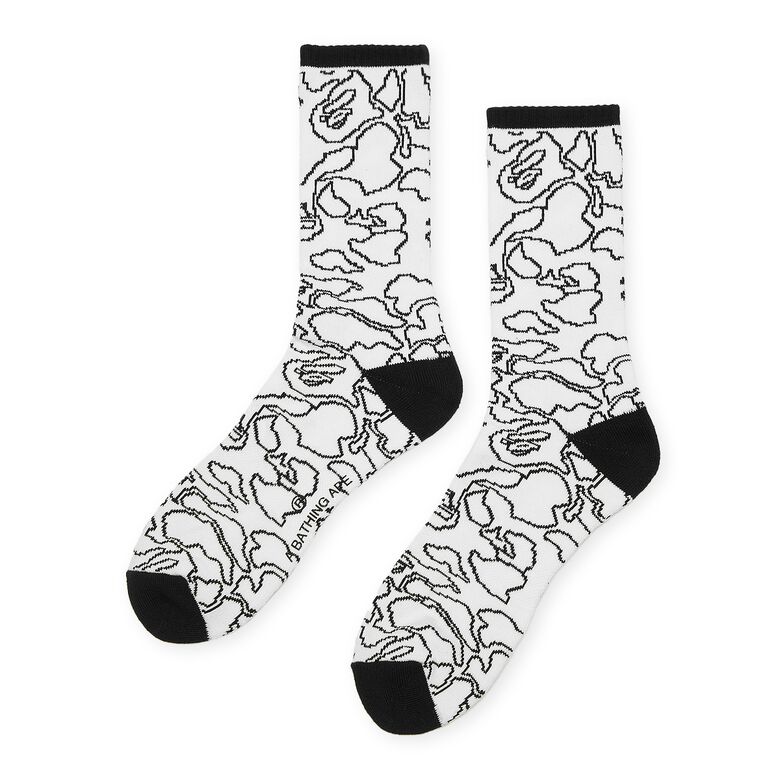 A Bathing Ape Line Camo Socks white