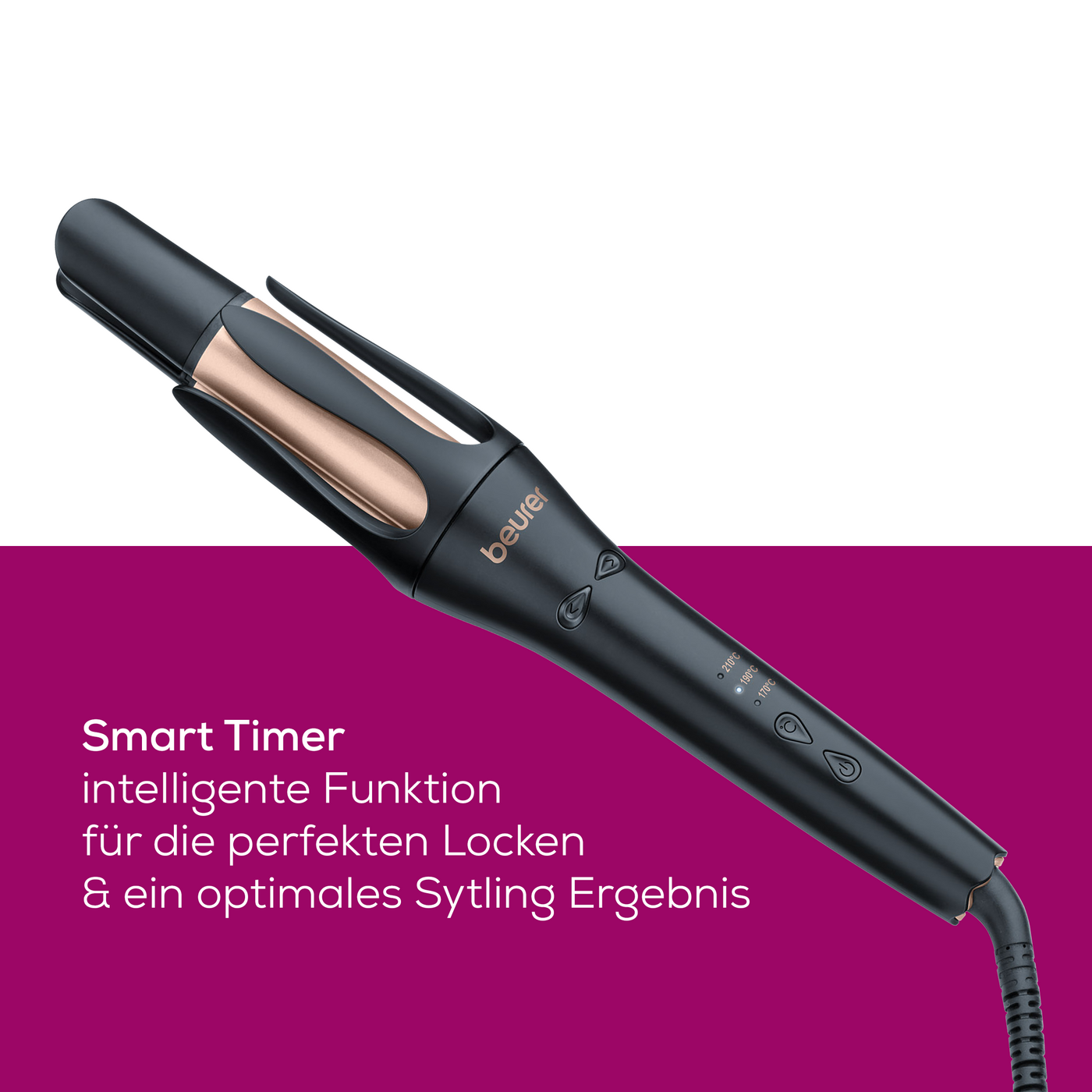 Beurer Automatischer Lockenstab HT 75-Mit 4-fachem Ionenauslass und Smart Timer für beste Ergebnisse und besonderen Glanz